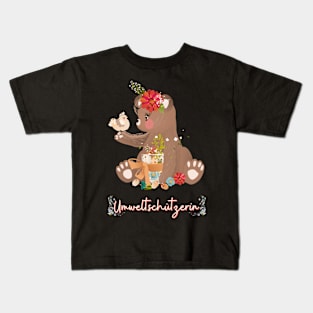 Teddy Bär Umwelt Schutz Prinzessin Blumen Süß Kids T-Shirt